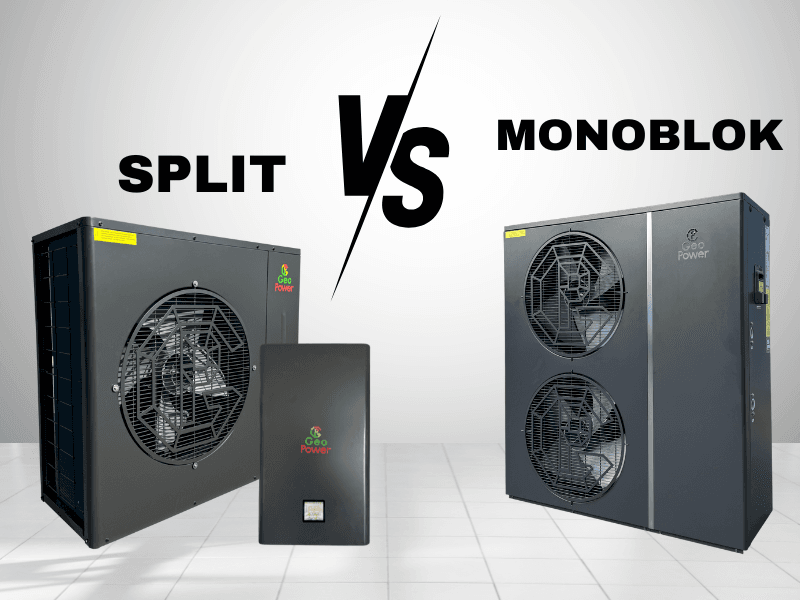 Pompy ciepła Monoblok  vs pompy ciepła split