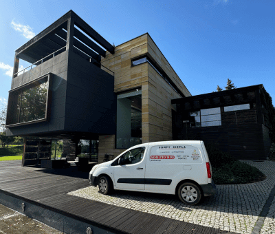 Dom 500 m2 ogrzewany gruntowymi pompami ciepła